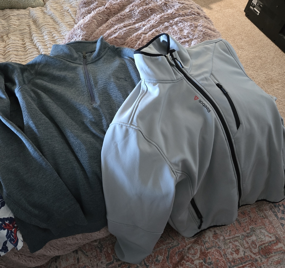 Under Armour & Reebok Light Gray Full-Zip Jacket